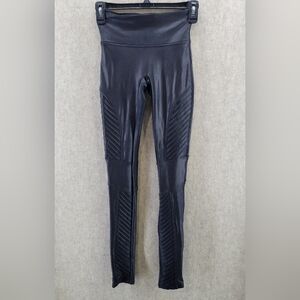 Spanx Faux Leather Moto‎ Leggings, Size XS , Black